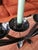Mid Century Wrought Iron Candelabra | 9 Arm Black Iron Candle Holder | Modernist Brutalist Style | 23.5” Centerpiece Sculpture For Sale - Image 6 of 11