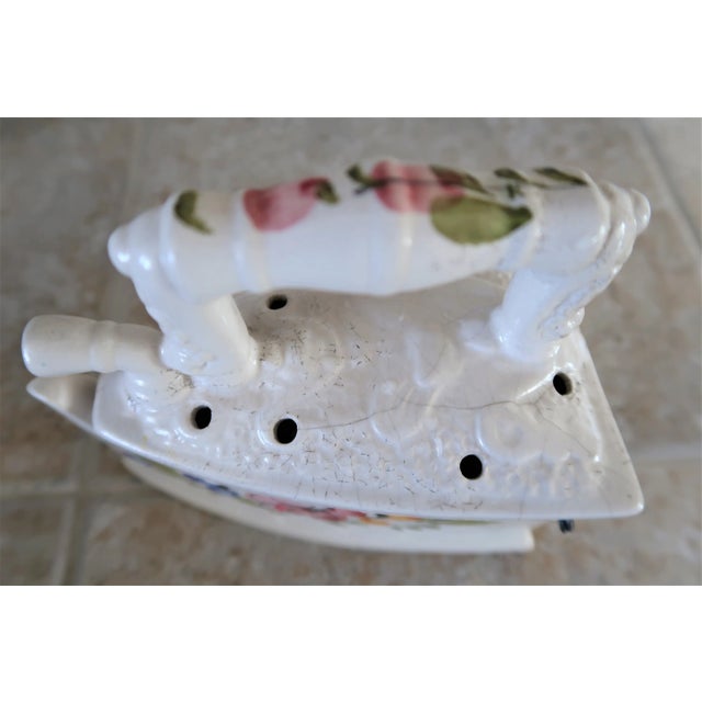 Vintage Italian Ceramic Iron Pomander Potpourri Box Hand Painted Made in Italy For Sale - Image 6 of 8