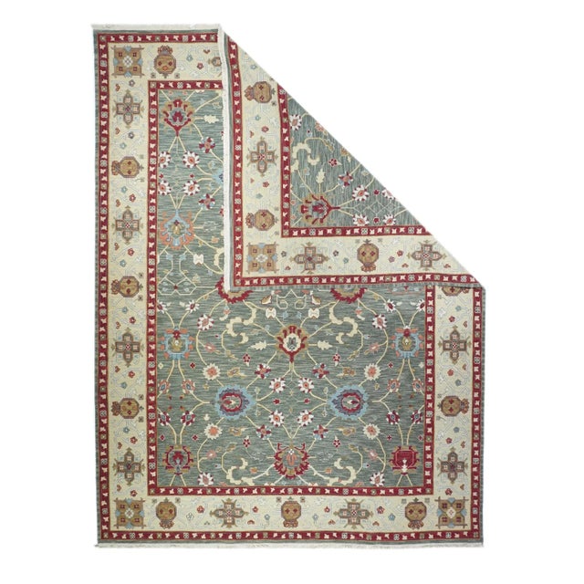 19th Century Turkish Sumak Rug 8'11'' X 11'11'' For Sale - Image 5 of 12