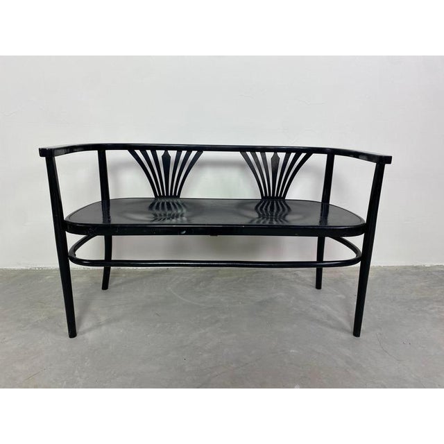 Black secession seating group by Fischel in original vintage condition with signs of use. This piece is attributed to the...