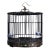 Late 19th Century Dark Wood Birdcage With Mother-of-Pearl Inlay and Porcelain Cups For Sale
