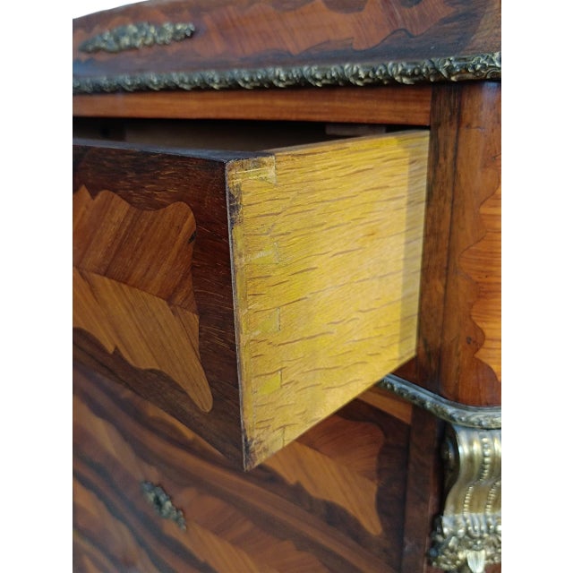 Louis XV Rococo Napoleon III French Commode, Semaniere with Secretary, 1930s For Sale - Image 13 of 17