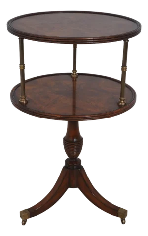 Theodore Alexander Althorp Mahogany and Brass Two-Tier Dumbwaiter Table