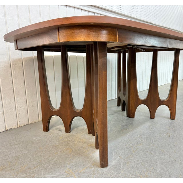 Wood Mid-Century Modern Broyhill Brasilia Walnut Dining Table For Sale - Image 7 of 8