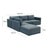 Willow Misty Blue with Pale Blue Piping Modular 5-Piece Performance Velvet LAF Sectional For Sale In Los Angeles - Image 6 of 7