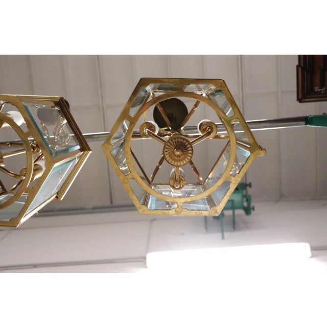 Gilt Metal and Glass Lanterns, 1990s, Set of 2 For Sale - Image 6 of 15