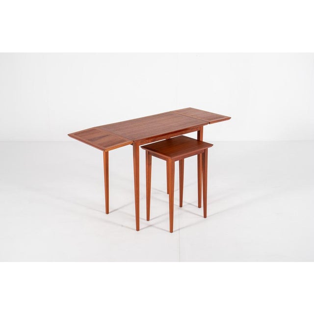 Vintage Scandinavian Extendable Nesting Tables, Denmark, 1960s, Set of 2 For Sale - Image 6 of 11