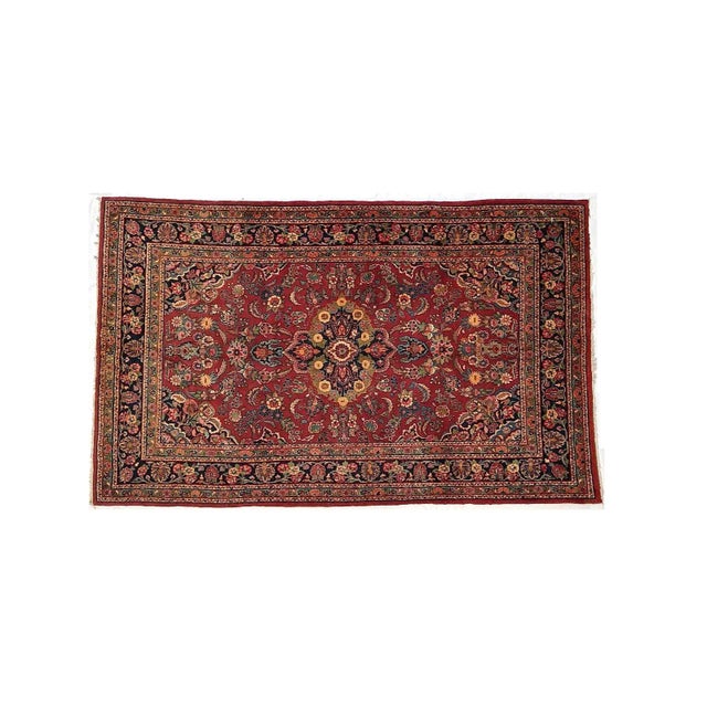 Textile Vintage Persian Kazvin Rug For Sale - Image 7 of 7