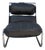 Italian Living Room Chair in Black Leather and Tubular Steel, 1970s For Sale