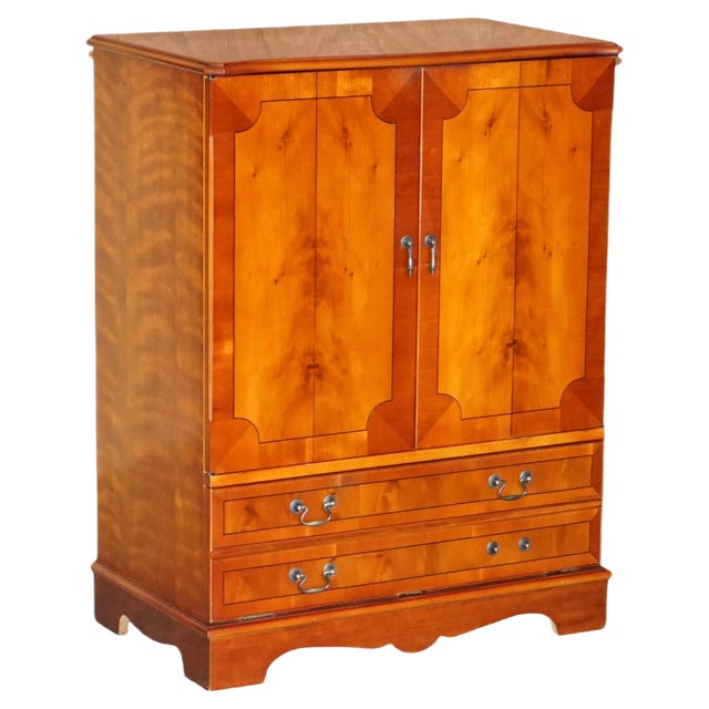 Yew Wood TV Media Cupboard For Sale
