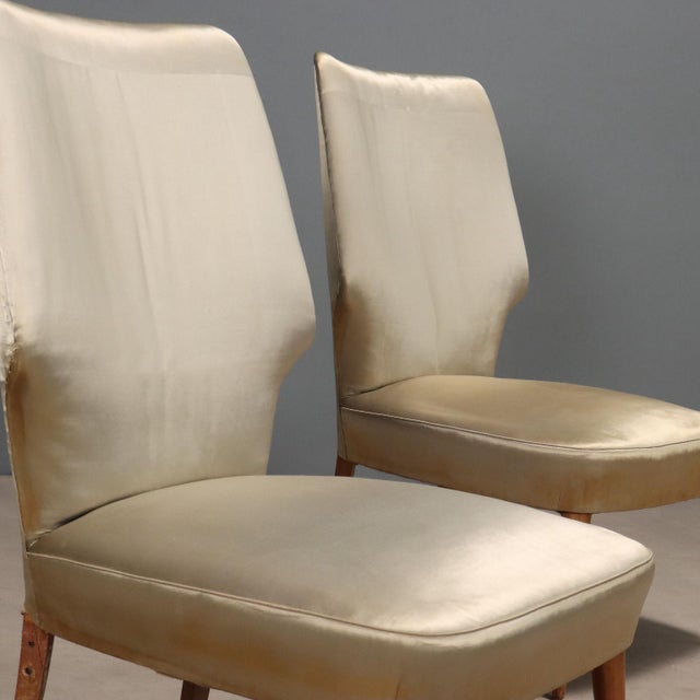 Vintage Chairs in Beech and Fabric, 1950s, Set of 2 For Sale - Image 4 of 10