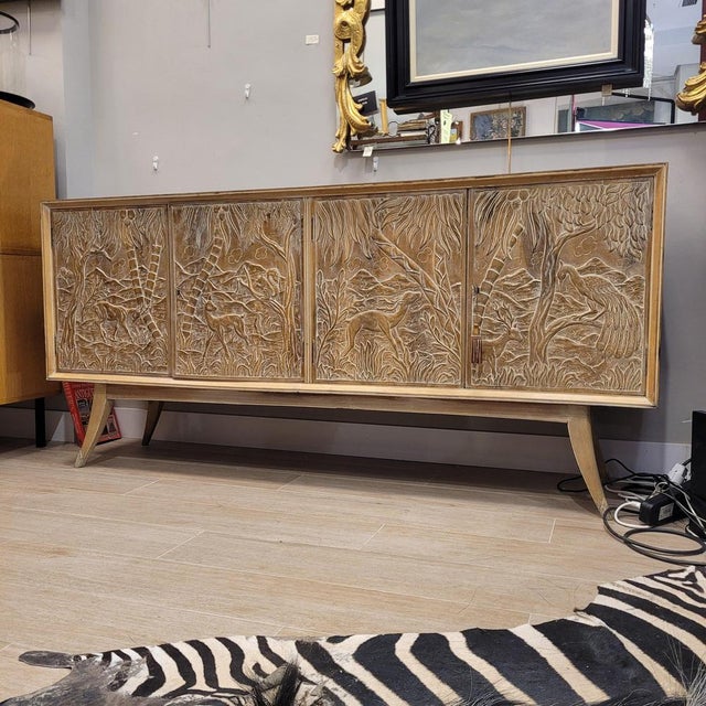 Vintage Spanish Sideboard in Carved Wood, 1970s For Sale - Image 12 of 18