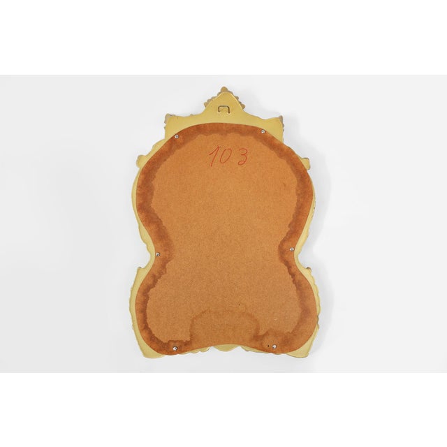 Glass Mid-Century Modern Baroque Style Gilded Mirror, 1950s For Sale - Image 7 of 11