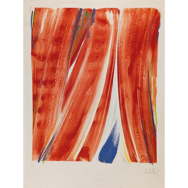 Olivier Debre, The Red Curtain (Séguier), 1987, Lithograph For Sale - Image 6 of 6