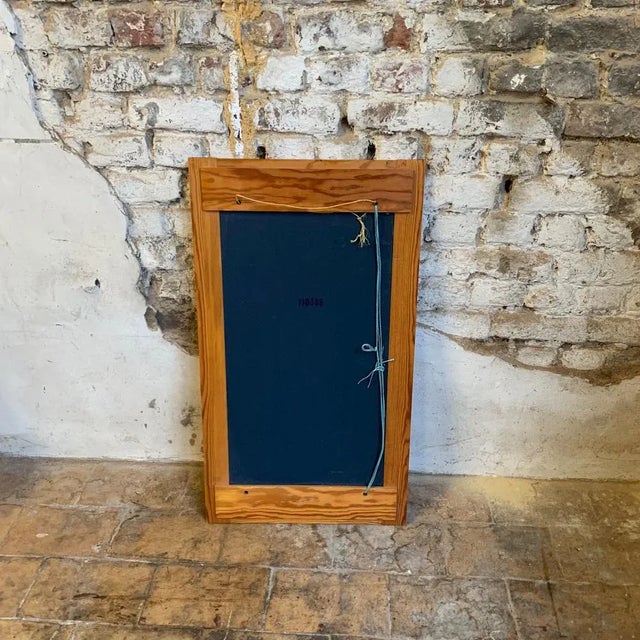 Brutalist Rectangular Mirror in Pine, 1980s For Sale - Image 3 of 8