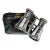Beautiful Chrome Striped Purple and White Mother of Pearl Antique Victorian Opera Glasses With Leather Case For Sale