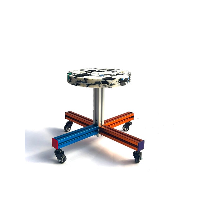 Contemporary Techno Stool by Stromboli Design For Sale - Image 3 of 3