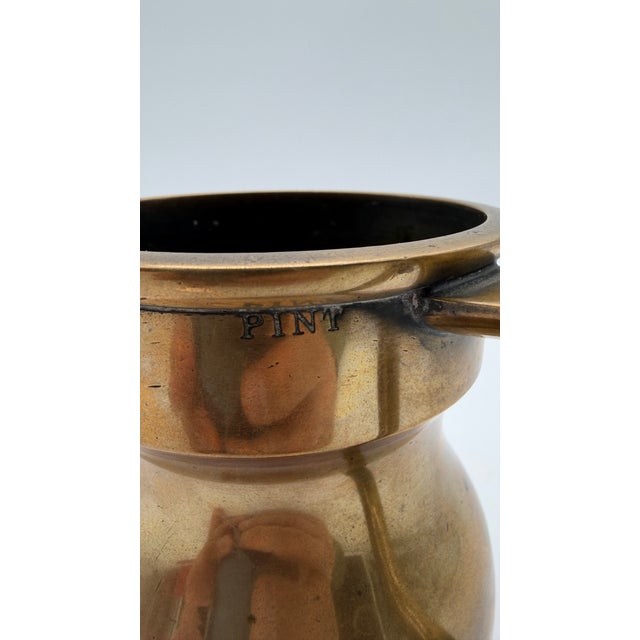 Mid 19th Century Antique Victorian English Farmhouse Brass Pub Tankard Pint Mug For Sale - Image 5 of 16