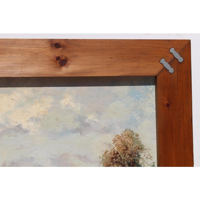 Late 20th Century Vintage Oil Painting on Canvas, Rural Landscape, Signed R.David, Framed For Sale - Image 4 of 9