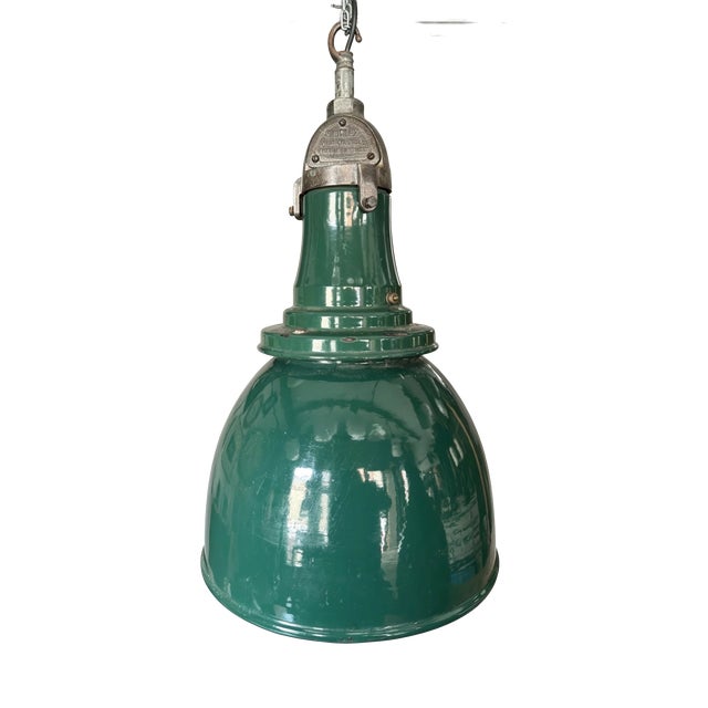 Large Vintage Industrial Factory Light by Simplex, 1940s For Sale