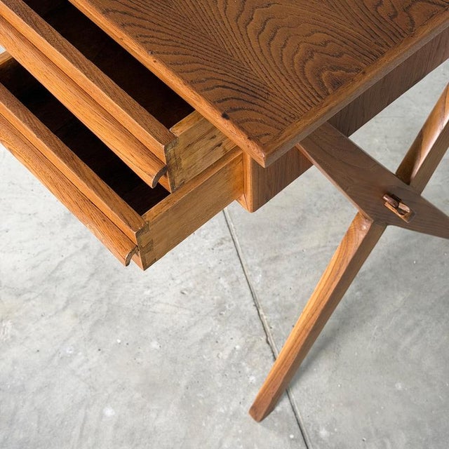 Vintage Writing Desk in Chestnut Wood by Italo Gamberini, Italy, 1940s For Sale - Image 13 of 18