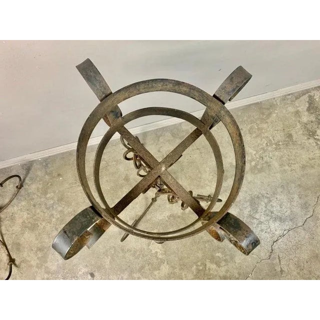 Brown Pair of 19th Century Wrought Iron Wall-Mounted Plant Holders or Torchères For Sale - Image 8 of 11