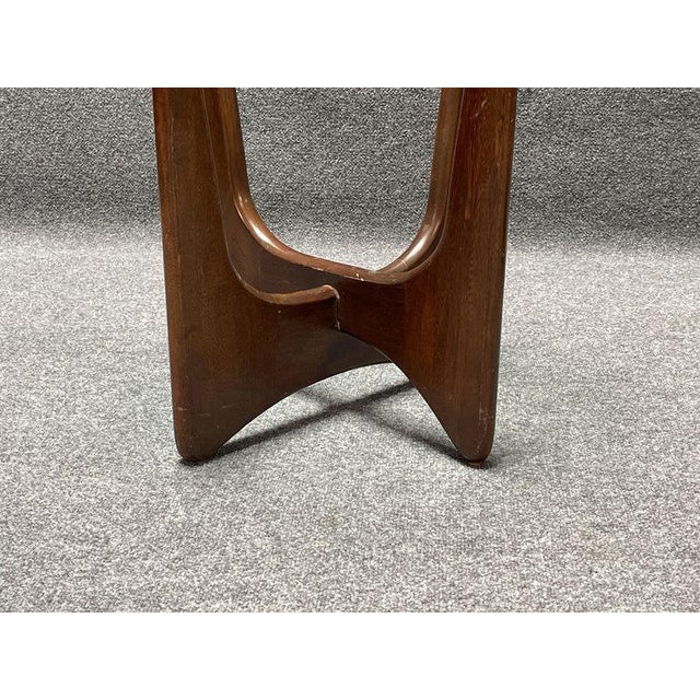 Mid Century Walnut and Glass Side Tables Manner of Adrian Pearsall - Pair For Sale In San Diego - Image 6 of 7