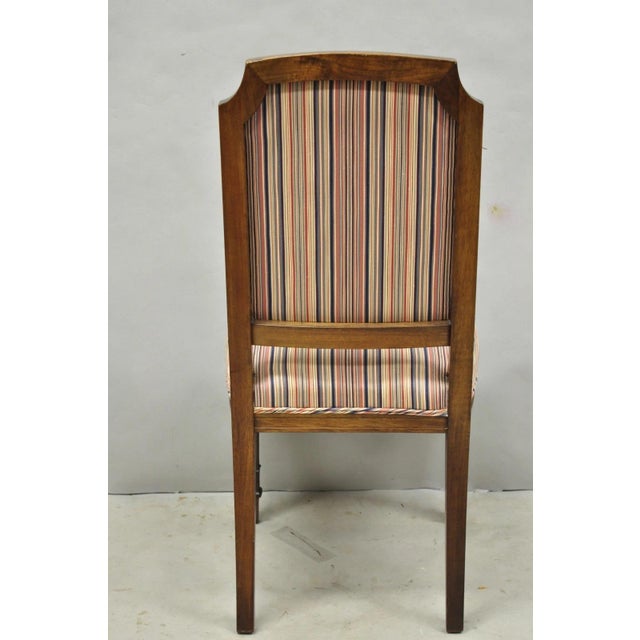 Vintage French Country Provincial Style Carved Walnut Dining Side Chair Set of 4 For Sale - Image 14 of 15