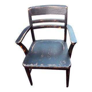 Vintage Remington Rand Bankers Style Traditional Wood Arm Chair For Sale