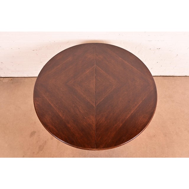 Henredon Style French Regency Louis XVI Walnut Extension Dining Table, Newly Refinished For Sale - Image 9 of 14