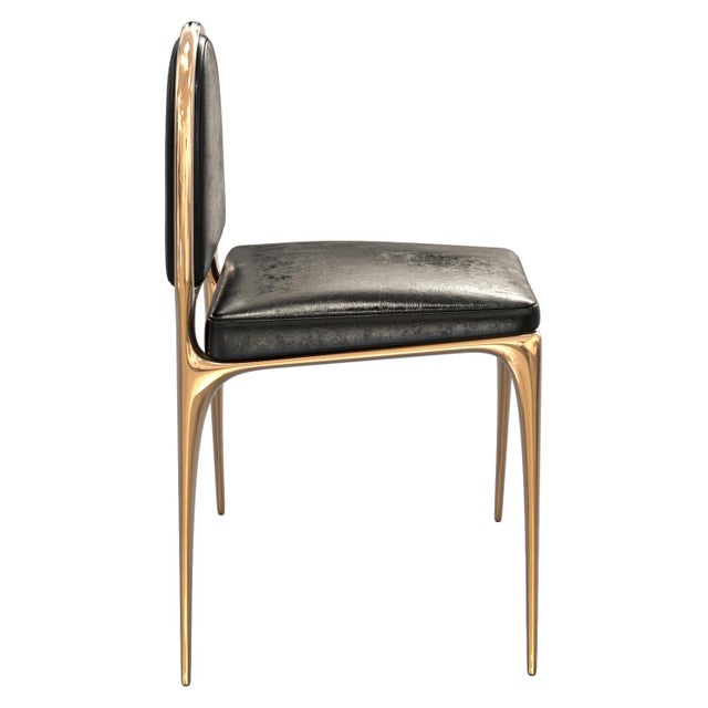 Not Yet Made - Made To Order "Phantom" Chair, With Bronze and Tailor Made Leather For Sale - Image 5 of 8