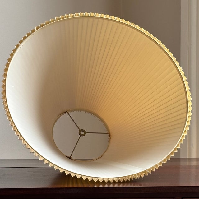 Mid-20th Century Knife Pleated Lamp Shade in Crème For Sale - Image 11 of 17