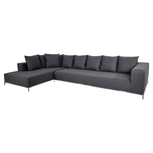 Textile George Large L-Shaped Sectional Sofa in Charcoal by Antonio Citterio for B&B Italia For Sale - Image 7 of 7