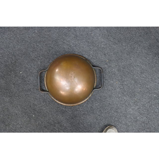 Antique French Copper Mixing Bowl With Riveted Iron Handles For Sale In Philadelphia - Image 6 of 7