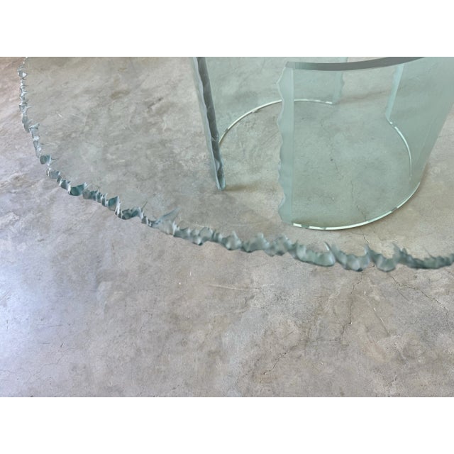 1980s 1980's Danny Lane - Style Sculptural Art Hand Carved Glass Coffee Table For Sale - Image 5 of 12
