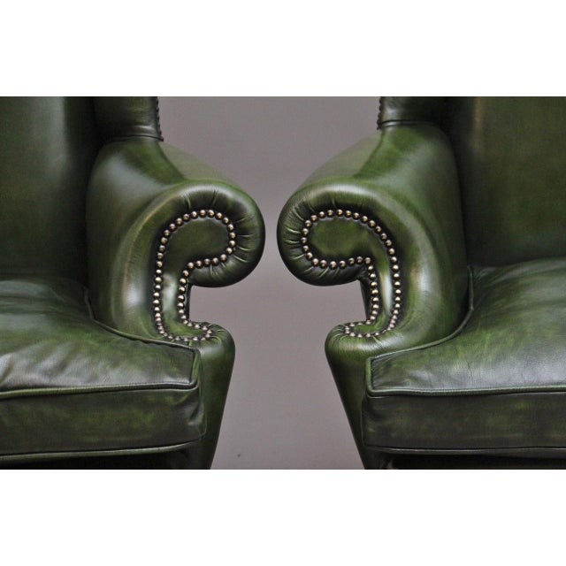 Set of Large Vintage Walnut Wingback Armchairs, 1920 For Sale - Image 7 of 17