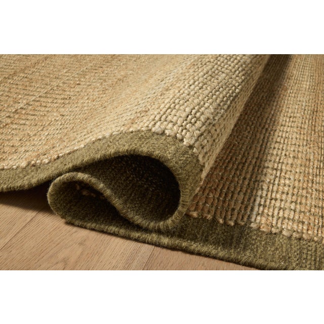 Loloi Rugs Amber Lewis x Loloi Lilah Natural / Olive 18" x 18" Sample For Sale - Image 4 of 7