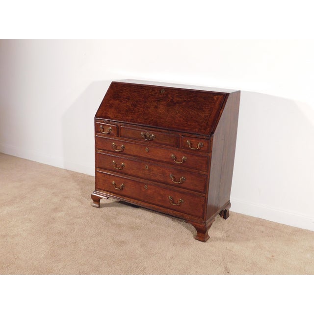 1880s English Oak Slant Front Desk For Sale - Image 15 of 17
