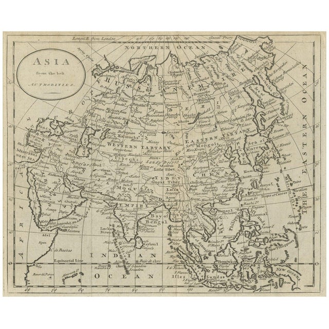 Antique Map of Asia by Guthrie, 1787 For Sale