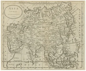 Antique Map of Asia by Guthrie, 1787