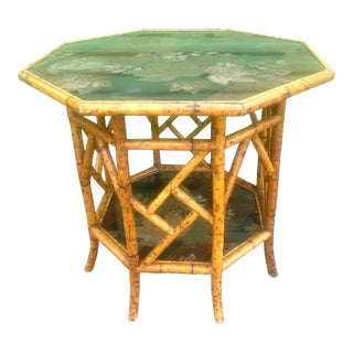 Bamboo Octagon Lacquered Aesthetic Movement Late 19th Century Table B For Sale