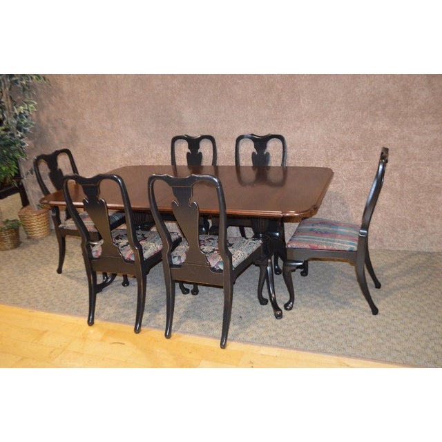 Double Pedestal Queen Anne Style Mahogany Dining Set Chairish