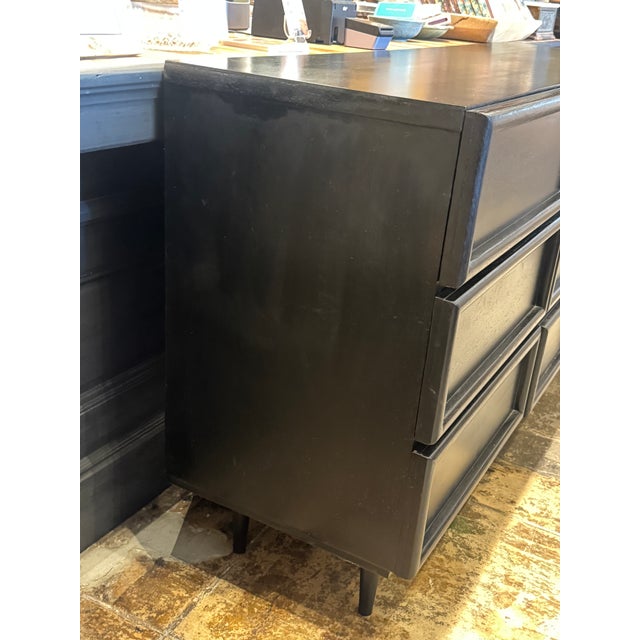 Ebony Mid-Century Modern 9-Drawer Dresser For Sale - Image 8 of 13