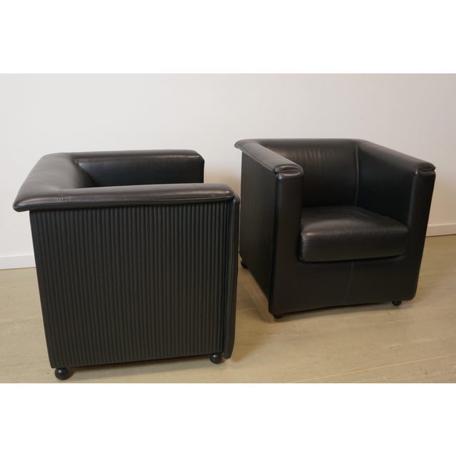 Set of Vintage Leather Club Chairs by Paolo Piva for Wittmann, 1980s For Sale - Image 6 of 7