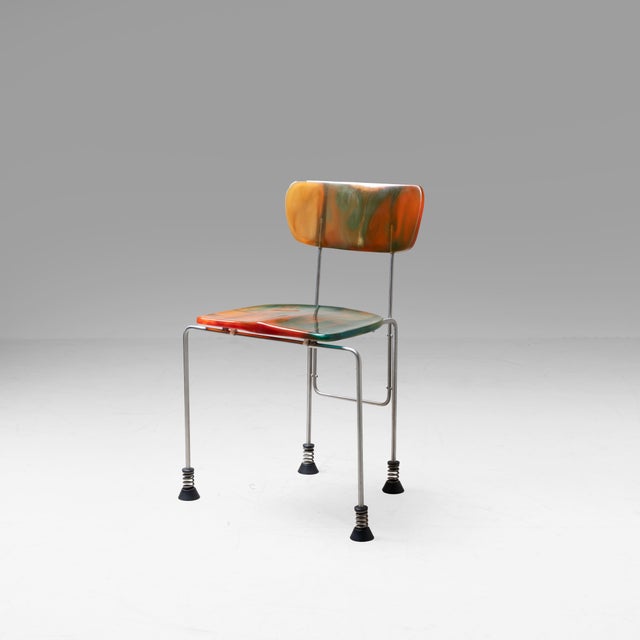 Metal Broadway Chairs by Gaetano Pesce for Bernini, 1980s, Set of 4 For Sale - Image 7 of 18