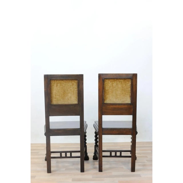 Set of Vintage Neo-Renaissance Style Dining Chairs in Walnut For Sale - Image 12 of 16