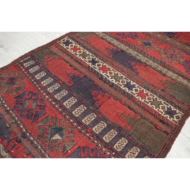 Afghan Oriental Nomadic Beloch Sumakh Kilim Runner Rug, 1920s For Sale - Image 11 of 13