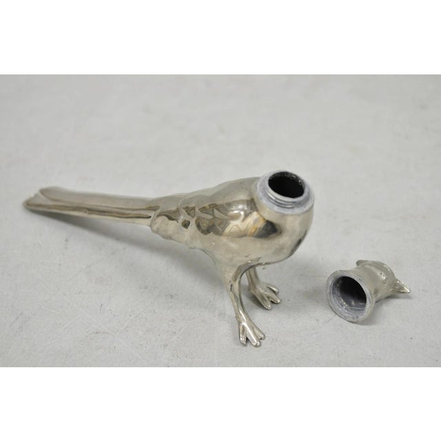 Silver Vintage Pheasant Bird Silver Plated Figurine Salt & Pepper Shakers - A Pair For Sale - Image 8 of 15