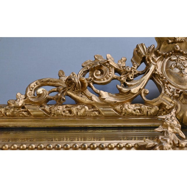 Glass Late 19th Century Louis XVI Mirror with Parclosed Panels For Sale - Image 7 of 15