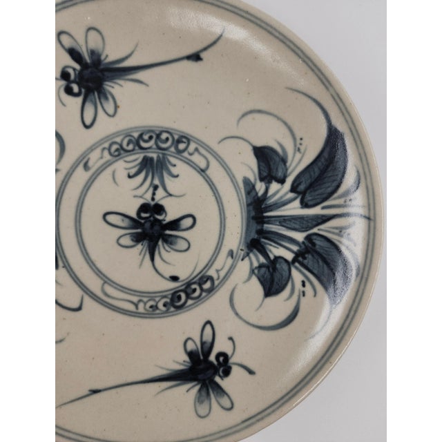Late 20th Century Set of 6 Bat Tràng Hand-Painted Blue & White Vietnamese Ceramic Dessert Plates For Sale - Image 4 of 14